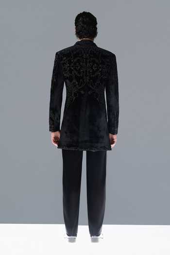 Rohit Gandhi + Rahul Khanna Midnight Grove Embroidered Sherwani Set 