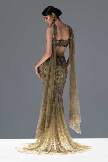 Rohit Gandhi + Rahul Khanna Evora Embroidered Fishcut Lehenga Set 