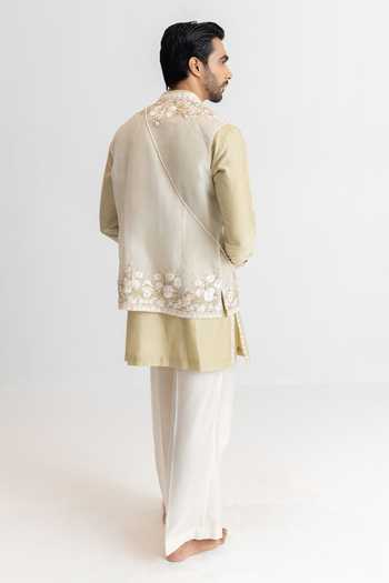 Wabi Sabi By Anshum-Ritesh Bela Chameli Embroidered Bundi Set