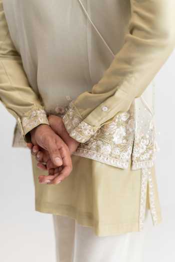 Buy Wabi Sabi By Anshum-Ritesh Green Silk, Organza Bela Chameli Embroidered Bundi Set Online at Aza Fashions Buy_Wabi Sabi By Anshum-Ritesh_Green Silk, Organza Bela Chameli Embroidered Bundi Set _Online_at_Aza_Fashions