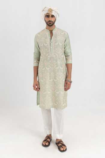 Wabi Sabi By Anshum-Ritesh Magnolia Aari Hand Embroidered Kurta Set 