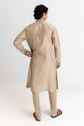 Wabi Sabi By Anshum-Ritesh Floral Frame Dori Embroidered Kurta & Pant Set 