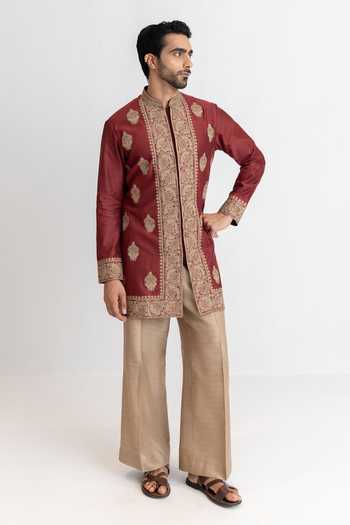 Wabi Sabi By Anshum-Ritesh Regal Regency Dori Work Chanderi Kurta & Pant Set 