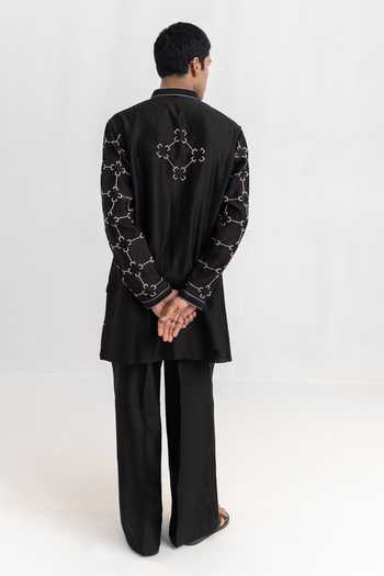 Wabi Sabi By Anshum-Ritesh Knotted Lattice Hand Embroidered Kurta Set 
