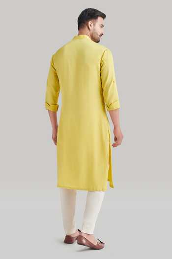 Blue Lotus Design Cotton Kurta & Pant Set