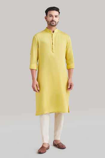 Blue Lotus Design Cotton Kurta & Pant Set