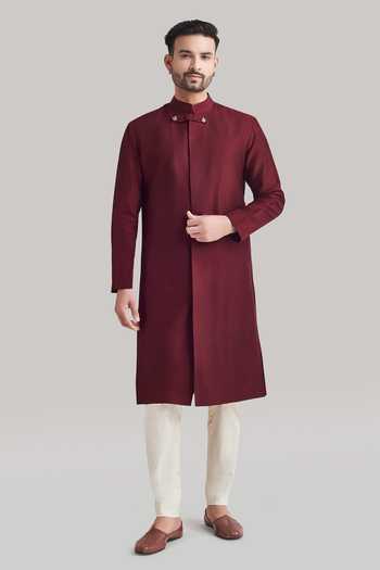 Blue Lotus Design Cotton Kurta Set