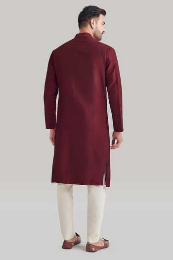 Blue Lotus Design Cotton Kurta Set
