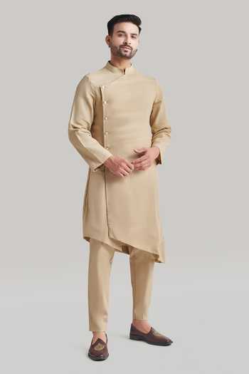 Blue Lotus Design Plain Kurta & Pant Set