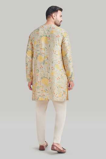 Blue Lotus Design Printed Kurta & Pant Set