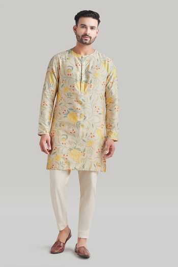 Blue Lotus Design Printed Kurta & Pant Set