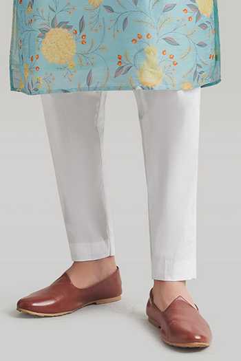 Blue Lotus Design Sky Blue Cotton, Raw Silk Printed Kurta Set Online at Aza Fashions Blue Lotus Design_Sky Blue Cotton, Raw Silk Printed Kurta Set _Online_at_Aza_Fashions