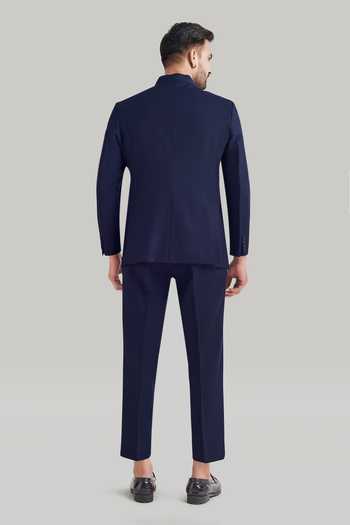 Blue Lotus Design Plain Bandhgala & Pant Set
