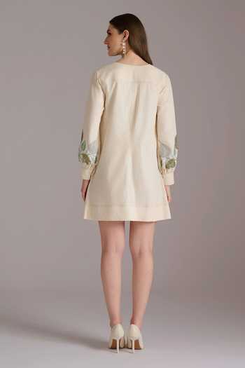 JAYN India Embroidered Short Tencel Cotton Dress 