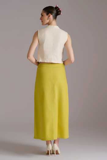 JAYN India Resham Embroidered Crop Top & Skirt Set 