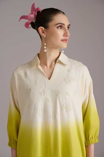 Buy JAYN India Green Cotton, Tencel V-, Collared Ombre Shirt Dress Online at Aza Fashions Buy_JAYN India_Green Cotton, Tencel V-, Collared Ombre Shirt Dress _Online_at_Aza_Fashions