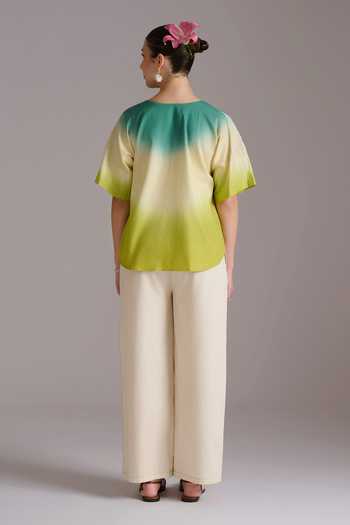 JAYN India Ombre & Embroidered Top 