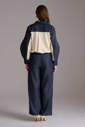 JAYN India Embroidered Shirt & Pant Co-ord Set 