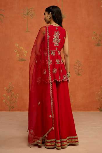 Shikha Mehta Yuvika Embroidered Top Sharara Set