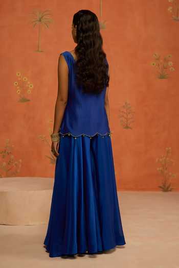Shikha Mehta Naira Embroidered Jacket & Sharara Set