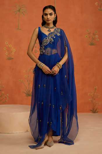 Shikha Mehta Nitara Embroidered Cape Skirt Set