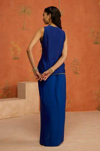 Shikha Mehta Fannah Silk Chanderi Top & Skirt Set