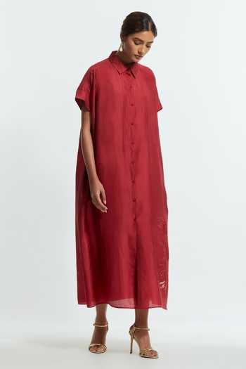 Kora Applique Floral Midi Dress 