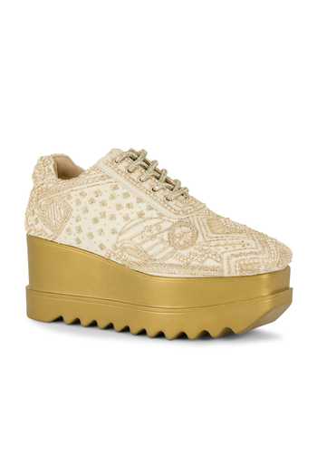 Anaar Cream Mauj Masti Chiffon Sneakers Online at Aza Fashions Anaar_Cream Mauj Masti Chiffon Sneakers _Online_at_Aza_Fashions