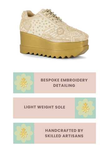 Anaar Cream Mauj Masti Chiffon Sneakers at Aza Fashions Anaar_Cream Mauj Masti Chiffon Sneakers _at_Aza_Fashions