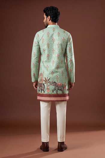 Arihant Rai Sinha Digital Printed Elephant Motif Kurta & Pant Set 