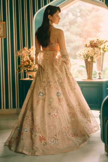 Paulmi And Harsh Petal Printed & Embroidered Lehenga Set