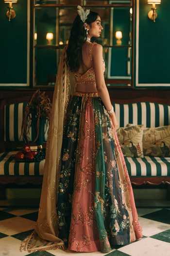 Paulmi And Harsh Aura Floral Print Lehenga Set