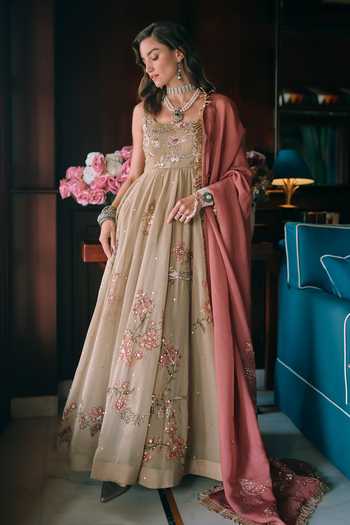 Paulmi And Harsh Zelda Printed Anarkali With Dupatta