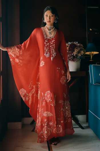 Paulmi And Harsh Raye Flower Print Kaftan