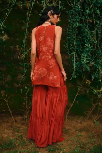 Paulmi And Harsh Elsie Printed Kurta With Sharara 