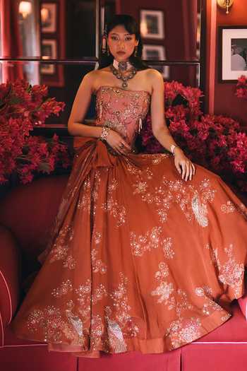 Paulmi And Harsh Delilah Print Lehenga Corset Set 