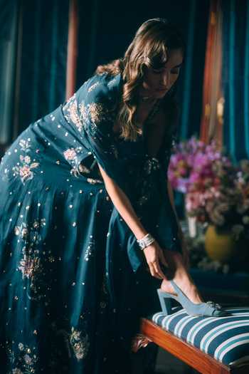 Shop Paulmi And Harsh Green Organza, Satin Scoop Neck Rue Floral Print Anarkali Online at Aza Fashions Shop_Paulmi And Harsh_Green Organza, Satin Scoop Neck Rue Floral Print Anarkali _Online_at_Aza_Fashions