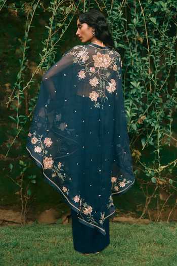 Paulmi And Harsh Starlight Printed Cape Skirt Set 