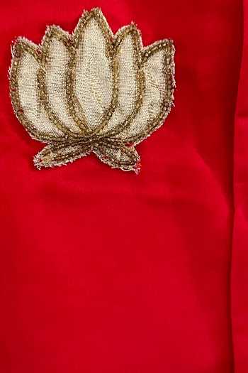 Rage Attire-Sweta Saria Red Cotton Kamal Jyoti Nehru Jacket And Kurta Set Online at Aza Fashions Rage Attire-Sweta Saria_Red Cotton Kamal Jyoti Nehru Jacket And Kurta Set _Online_at_Aza_Fashions