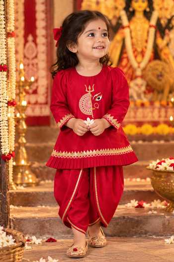 Rage Attire-Sweta Saria Durga Shakti Kurta & Dhoti Pant Set 