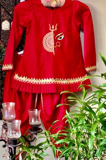 Rage Attire-Sweta Saria Durga Shakti Kurta & Dhoti Pant Set 