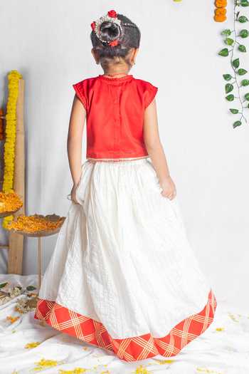 Rage Attire-Sweta Saria Kamala Devi Embroidered Blouse & Lehenga Set 