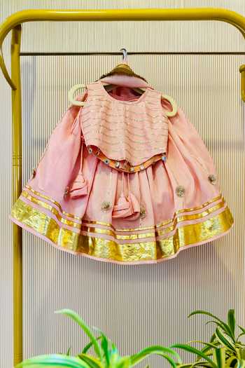 Buy Rage Attire-Sweta Saria Pink Cotton Gulab Gotta Mirror Embroidered Lehenga Set Online at Aza Fashions Buy_Rage Attire-Sweta Saria_Pink Cotton Gulab Gotta Mirror Embroidered Lehenga Set _Online_at_Aza_Fashions