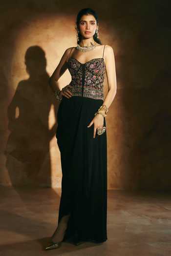 Aman Takyar Embroidered Corset & Skirt Set
