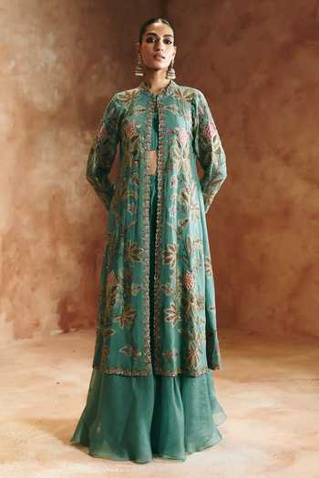 Aman Takyar Embroidered Jacket Palazzo Set