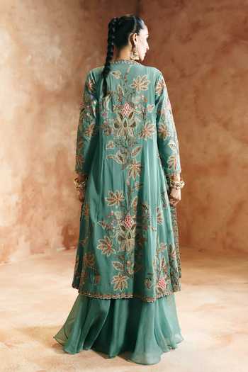 Aman Takyar Embroidered Jacket Palazzo Set