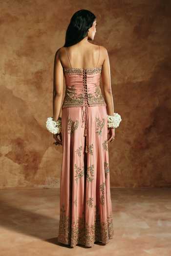 Aman Takyar Embroidered Corset Sharara Set 