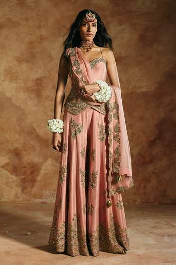 Aman Takyar Embroidered Corset Sharara Set 