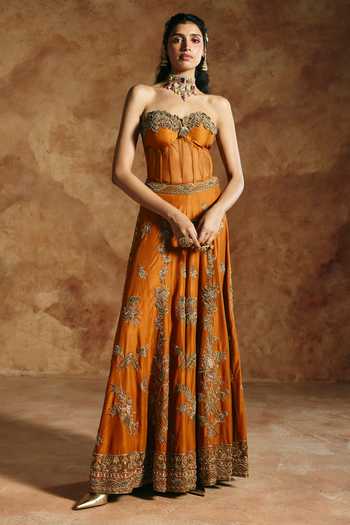 Aman Takyar Hand Embroidered Corset & Sharara Set