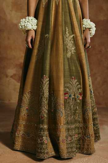 Buy Aman Takyar Green Silk, Georgette Sweetheart Neck Embroidered Anarkali And Churidar Set Online at Aza Fashions Buy_Aman Takyar_Green Silk, Georgette Sweetheart Neck Embroidered Anarkali And Churidar Set _Online_at_Aza_Fashions
